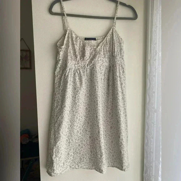 Brandy Melville Babydoll Dress Floral Mini Cotton Summer Tie Back Button Front - Picture 1 of 10